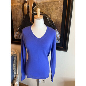 Women's Enzo Mantovani Purple Cashmere V-Neck Sweater Size L